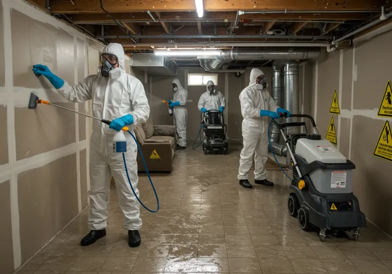 Basement Moisture Removal and Structural Drying process in Kaaawa, HI